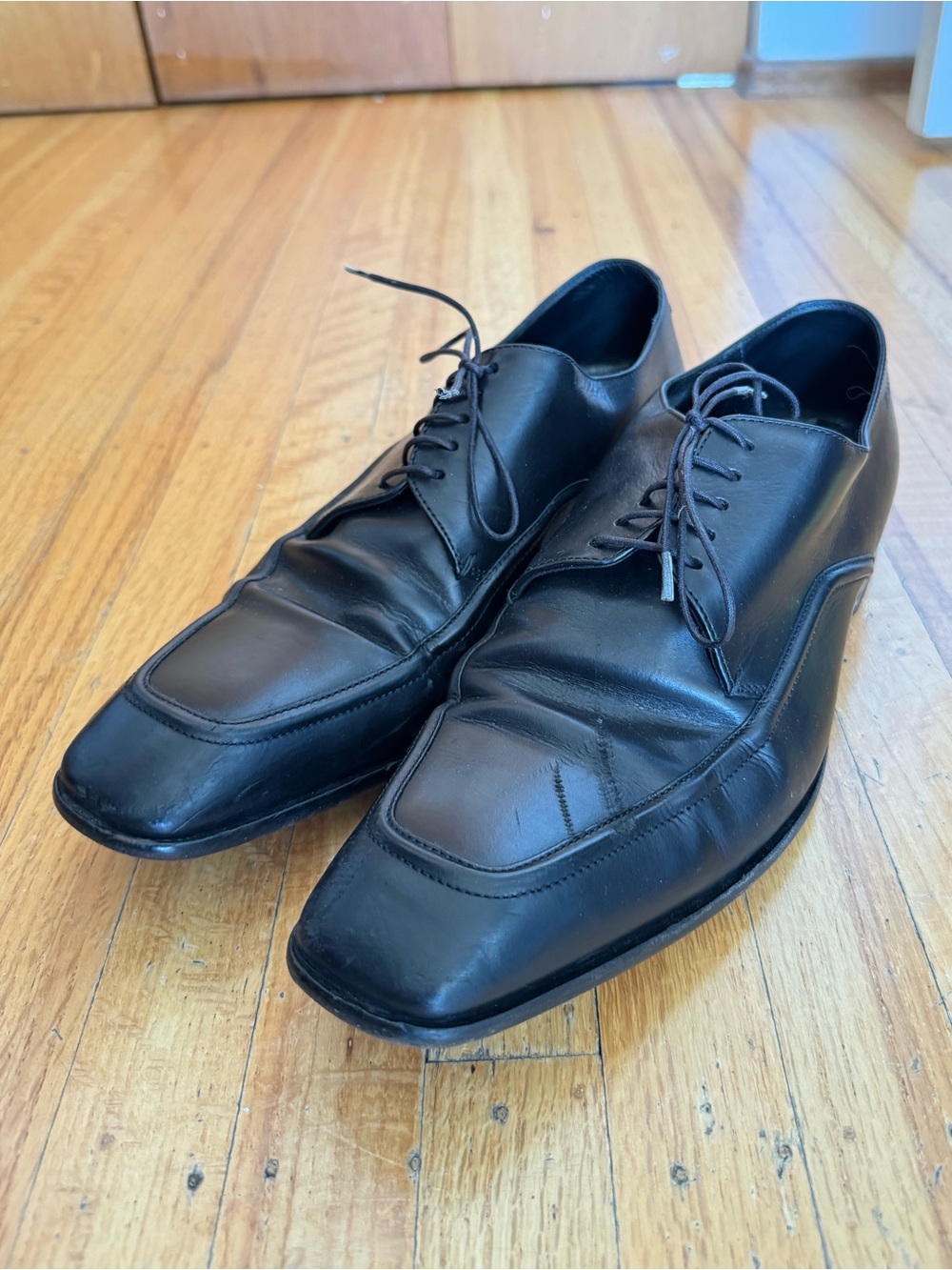 BOSS Hugo Boss Black Leather Italian Dress Shoes